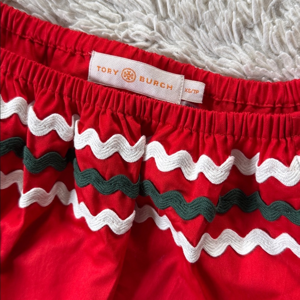 Tory Burch Red Tiered Peasant Dress Size XS - Picture 9 of 11
